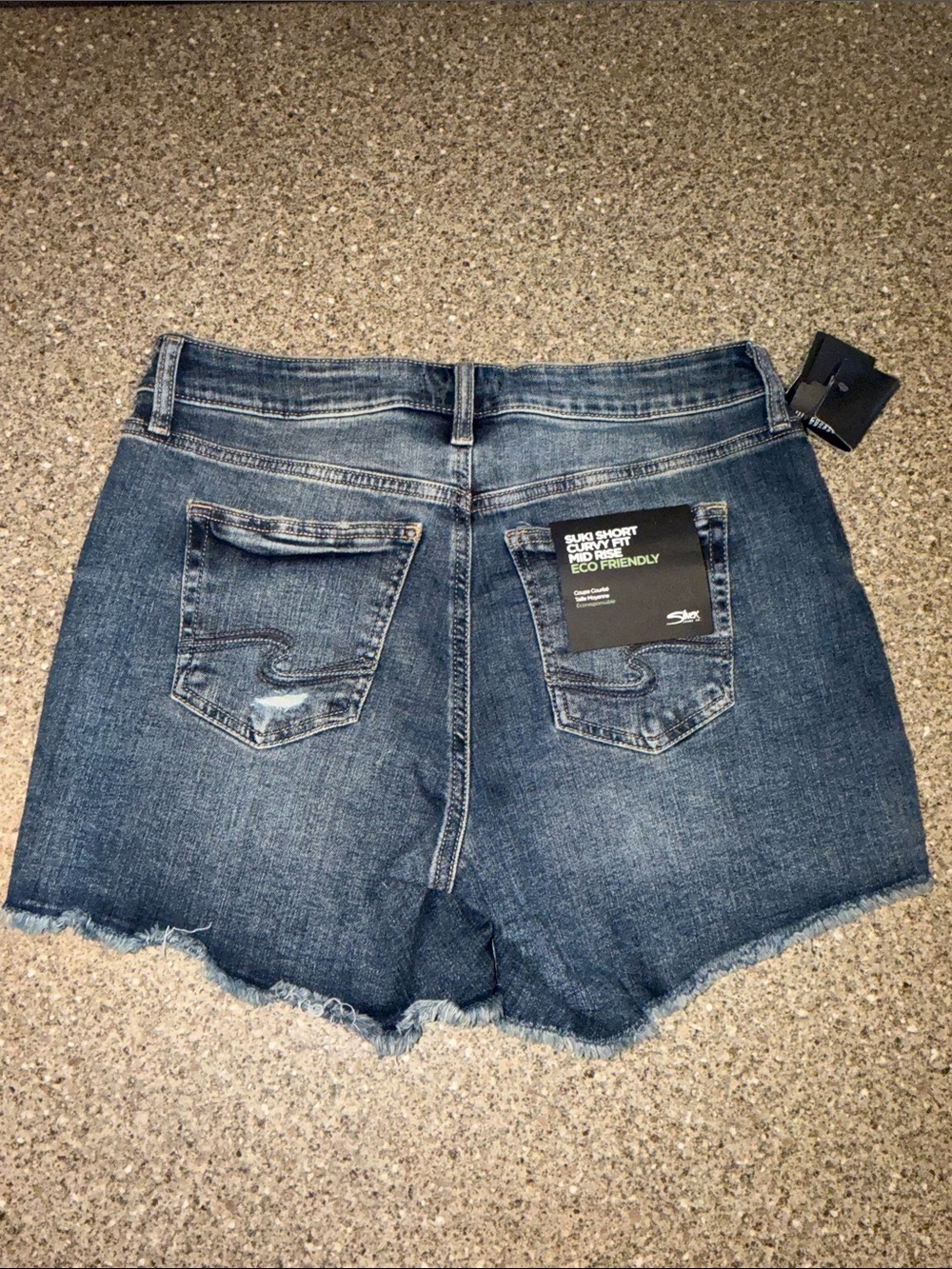 Silver Jeans Dark Blue Denim Frayed Hem Cutoff Shorts